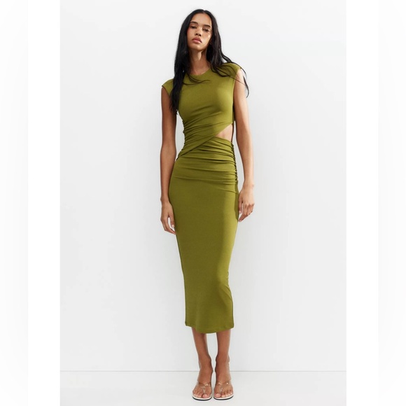 apple green dress zara | Dresses | Zara Cutout Midi zara green dress mini